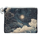 Starry Sky Moon Space Cosmic Galaxy Nature Art Clouds Art Nouveau Abstract Canvas Cosmetic Bag (XXL)