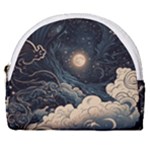Starry Sky Moon Space Cosmic Galaxy Nature Art Clouds Art Nouveau Abstract Horseshoe Style Canvas Pouch