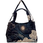 Starry Sky Moon Space Cosmic Galaxy Nature Art Clouds Art Nouveau Abstract Double Compartment Shoulder Bag