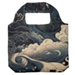 Starry Sky Moon Space Cosmic Galaxy Nature Art Clouds Art Nouveau Abstract Premium Foldable Grocery Recycle Bag