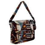 Village Reflections Snow Sky Dramatic Town House Cottages Pond Lake City Buckle Messenger Bag