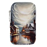 Village Reflections Snow Sky Dramatic Town House Cottages Pond Lake City Waist Pouch (Small)