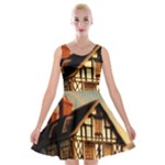 Village House Cottage Medieval Timber Tudor Split timber Frame Architecture Town Twilight Chimney Velvet Skater Dress