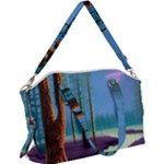 Artwork Outdoors Night Trees Setting Scene Forest Woods Light Moonlight Nature Canvas Crossbody Bag