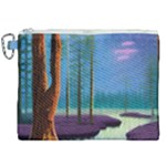 Artwork Outdoors Night Trees Setting Scene Forest Woods Light Moonlight Nature Canvas Cosmetic Bag (XXL)