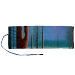 Artwork Outdoors Night Trees Setting Scene Forest Woods Light Moonlight Nature Roll Up Canvas Pencil Holder (M)