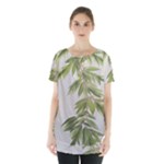 Watercolor Leaves Branch Nature Plant Growing Still Life Botanical Study Skirt Hem Sports Top