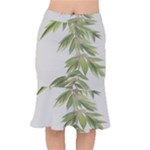 Watercolor Leaves Branch Nature Plant Growing Still Life Botanical Study Short Mermaid Skirt