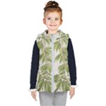 Watercolor Leaves Branch Nature Plant Growing Still Life Botanical Study Kids  Hooded Puffer Vest