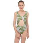 Watercolor Leaves Branch Nature Plant Growing Still Life Botanical Study Center Cut Out Swimsuit