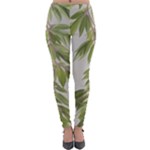 Watercolor Leaves Branch Nature Plant Growing Still Life Botanical Study Lightweight Velour Leggings