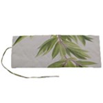 Watercolor Leaves Branch Nature Plant Growing Still Life Botanical Study Roll Up Canvas Pencil Holder (S)