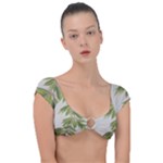 Watercolor Leaves Branch Nature Plant Growing Still Life Botanical Study Cap Sleeve Ring Bikini Top