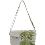 Watercolor Leaves Branch Nature Plant Growing Still Life Botanical Study Removable Strap Clutch Bag