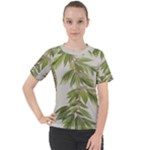 Watercolor Leaves Branch Nature Plant Growing Still Life Botanical Study Women s Sport Raglan T-Shirt