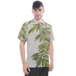 Watercolor Leaves Branch Nature Plant Growing Still Life Botanical Study Men s Polo T-Shirt