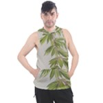 Watercolor Leaves Branch Nature Plant Growing Still Life Botanical Study Men s Sleeveless Hoodie