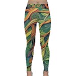 Outdoors Night Setting Scene Forest Woods Light Moonlight Nature Wilderness Leaves Branches Abstract Classic Yoga Leggings