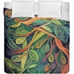 Outdoors Night Setting Scene Forest Woods Light Moonlight Nature Wilderness Leaves Branches Abstract Duvet Cover Double Side (King Size)