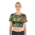 Outdoors Night Setting Scene Forest Woods Light Moonlight Nature Wilderness Leaves Branches Abstract Cotton Crop Top