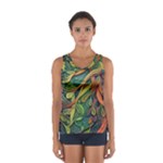 Outdoors Night Setting Scene Forest Woods Light Moonlight Nature Wilderness Leaves Branches Abstract Sport Tank Top 
