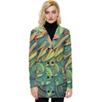 Outdoors Night Setting Scene Forest Woods Light Moonlight Nature Wilderness Leaves Branches Abstract Button Up Hooded Coat 