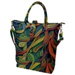 Outdoors Night Setting Scene Forest Woods Light Moonlight Nature Wilderness Leaves Branches Abstract Buckle Top Tote Bag