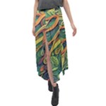 Outdoors Night Setting Scene Forest Woods Light Moonlight Nature Wilderness Leaves Branches Abstract Velour Split Maxi Skirt