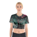 Night Sky Nature Tree Night Landscape Forest Galaxy Fantasy Dark Sky Planet Cotton Crop Top