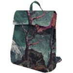 Night Sky Nature Tree Night Landscape Forest Galaxy Fantasy Dark Sky Planet Flap Top Backpack