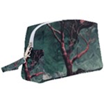 Night Sky Nature Tree Night Landscape Forest Galaxy Fantasy Dark Sky Planet Wristlet Pouch Bag (Large)
