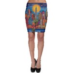 City New York Nyc Skyscraper Skyline Downtown Night Business Urban Travel Landmark Building Architec Bodycon Skirt