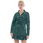 Squares cubism geometric background Women s Long Sleeve Casual Dress