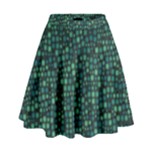 Squares cubism geometric background High Waist Skirt