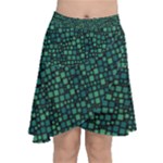 Squares cubism geometric background Chiffon Wrap Front Skirt