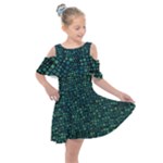 Squares cubism geometric background Kids  Shoulder Cutout Chiffon Dress