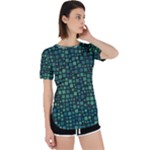 Squares cubism geometric background Perpetual Short Sleeve T-Shirt
