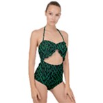 Confetti Texture Tileable Repeating Scallop Top Cut Out Swimsuit