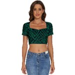 Confetti Texture Tileable Repeating Short Sleeve Square Neckline Crop Top 