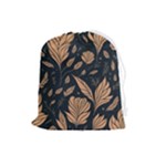 Background Pattern Leaves Texture Drawstring Pouch (Large)