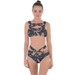 Background Pattern Leaves Texture Bandaged Up Bikini Set 