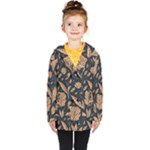 Background Pattern Leaves Texture Kids  Double Breasted Button Coat