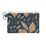 Background Pattern Leaves Texture Canvas Cosmetic Bag (Medium)