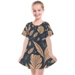 Background Pattern Leaves Texture Kids  Smock Dress