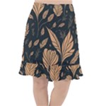 Background Pattern Leaves Texture Fishtail Chiffon Skirt