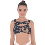 Background Pattern Leaves Texture Bandaged Up Bikini Top