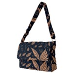 Background Pattern Leaves Texture Full Print Messenger Bag (M)