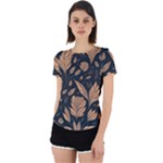 Background Pattern Leaves Texture Back Cut Out Sport T-Shirt