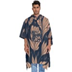 Background Pattern Leaves Texture Men s Hooded Rain Ponchos