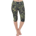 Green Camouflage Military Army Pattern Lightweight Velour Cropped Yoga Leggings